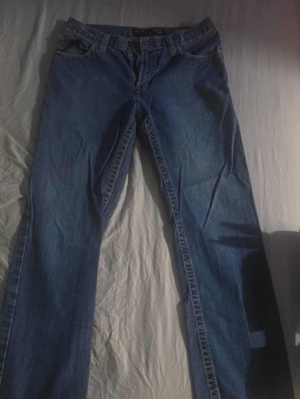 Ariat Men's Wide-Leg Jeans in Blue Denim